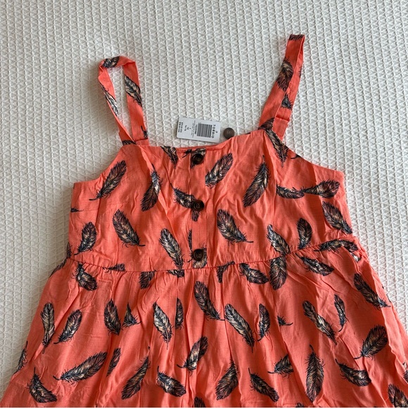 NWT Torrid salmon and feather print sun dress - Picture 2 of 4